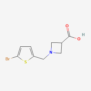 molecular formula C9H10BrNO2S B1469283 1-[(5-溴噻吩-2-基)甲基]氮杂环丁-3-羧酸 CAS No. 1342033-57-1