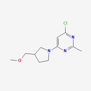 molecular formula C11H16ClN3O B1469288 4-Chloro-6-[3-(methoxymethyl)pyrrolidin-1-yl]-2-methylpyrimidine CAS No. 1344360-61-7