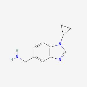 molecular formula C11H13N3 B1469289 (1-cyclopropyl-1H-benzo[d]imidazol-5-yl)methanamine CAS No. 1266789-96-1