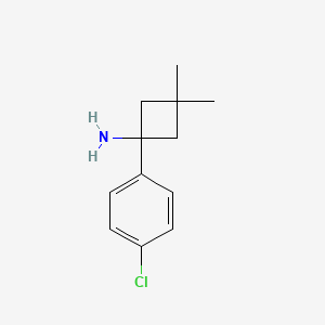 molecular formula C12H16ClN B1469291 1-(4-Chlorophenyl)-3,3-dimethylcyclobutan-1-amine CAS No. 1468899-65-1
