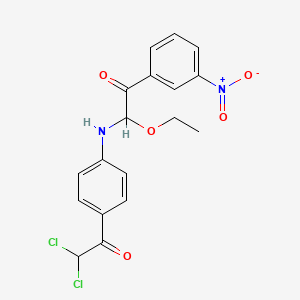 2-((4-(Dichloroacetyl)phenyl)amino)-2-ethoxy-1-(3-nitrophenyl)ethanone