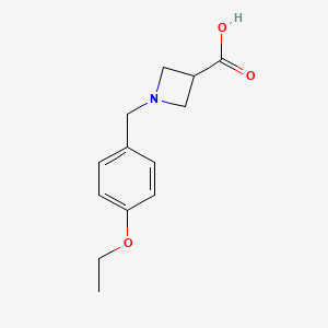 molecular formula C13H17NO3 B1469297 1-[(4-Ethoxyphenyl)methyl]azetidine-3-carboxylic acid CAS No. 1407457-49-1