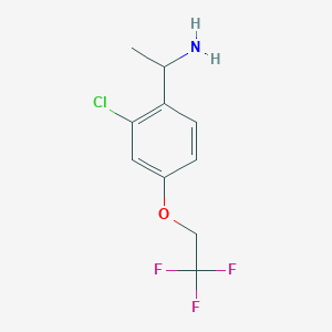molecular formula C10H11ClF3NO B1469300 1-[2-Chloro-4-(2,2,2-trifluoroethoxy)-phenyl]-ethylamine CAS No. 1341497-24-2