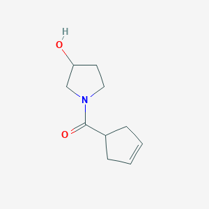 molecular formula C10H15NO2 B1469311 1-(环戊-3-烯-1-羰基)吡咯烷-3-醇 CAS No. 1342155-10-5