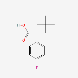 molecular formula C13H15FO2 B1469327 1-(4-Fluorophenyl)-3,3-dimethylcyclobutane-1-carboxylic acid CAS No. 1522124-13-5