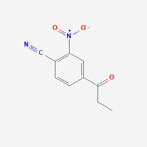 molecular formula C10H8N2O3 B1469331 2-Nitro-4-propionylbenzonitrile CAS No. 889856-61-5