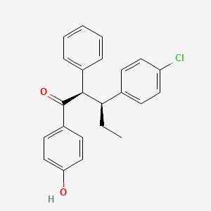 Valerophenone, 3-(p-chlorophenyl)-4'-hydroxy-2-phenyl-, erythro-