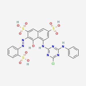 5-((4-Chloro-6-(phenylamino)-1,3,5-triazin-2-yl)amino)-4-hydroxy-3-((2-sulphophenyl)azo)naphthalene-2,7-disulphonic acid