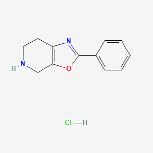 molecular formula C12H13ClN2O B1469336 2-Phenyl-4,5,6,7-tetrahydrooxazolo[5,4-c]pyridine hydrochloride CAS No. 1187929-95-8