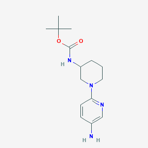 molecular formula C15H24N4O2 B1469337 Tert-butyl 1-(5-aminopyridin-2-yl)piperidin-3-ylcarbamate CAS No. 1356954-04-5