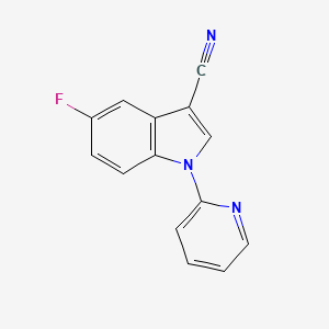 molecular formula C14H8FN3 B1469347 5-Fluoro-1-(pyridin-2-yl)-1H-indole-3-carbonitrile CAS No. 1248585-38-7