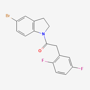 molecular formula C16H12BrF2NO B1469349 5-溴-1-[(2,5-二氟苯基)乙酰基]-2,3-二氢-1H-吲哚 CAS No. 1337532-54-3