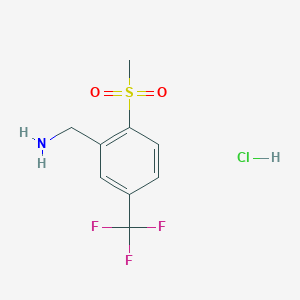 molecular formula C9H11ClF3NO2S B1469350 1-[2-(Methylsulfonyl)-5-(trifluoromethyl)phenyl]methanamine hydrochloride CAS No. 1192347-57-1