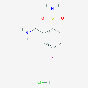 molecular formula C7H10ClFN2O2S B1469351 2-Aminomethyl-4-fluorobenzenesulfonamide hydrochloride CAS No. 1192348-19-8
