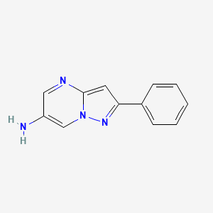 molecular formula C12H10N4 B1469354 2-Phenylpyrazolo[1,5-a]pyrimidin-6-amine CAS No. 1269515-27-6