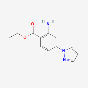 molecular formula C12H13N3O2 B1469357 Ethyl 2-Amino-4-(1-pyrazolyl)benzoate CAS No. 1375064-68-8