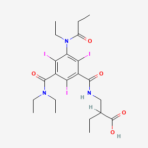 Butanoic acid, 2-(((3-((diethylamino)carbonyl)-5-(ethyl(1-oxopropyl)amino)-2,4,6-triiodobenzoyl)amino)methyl)-