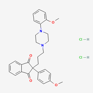 1,3-Indandione, 2-p-methoxyphenyl-2-(3-(4-(o-methoxyphenyl)-1-piperazinyl)propyl)-, dihydrochloride