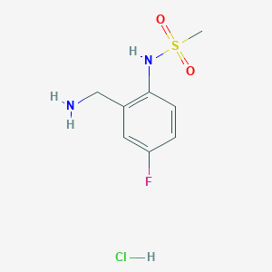 molecular formula C8H12ClFN2O2S B1469361 N-[2-(aminomethyl)-4-fluorophenyl]methanesulfonamide hydrochloride CAS No. 1192348-56-3