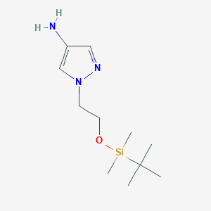 molecular formula C11H23N3OSi B1469365 1-(2-(tert-Butyldimethylsilyloxy)ethyl)-1H-pyrazol-4-amine CAS No. 1346672-87-4