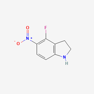 molecular formula C8H7FN2O2 B1469368 4-氟-5-硝基-2,3-二氢-1H-吲哚 CAS No. 1003858-68-1