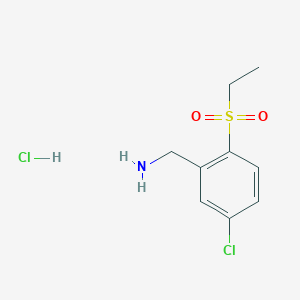 molecular formula C9H13Cl2NO2S B1469369 1-[5-Chloro-2-(ethylsulfonyl)phenyl]methanamine hydrochloride CAS No. 1192347-82-2