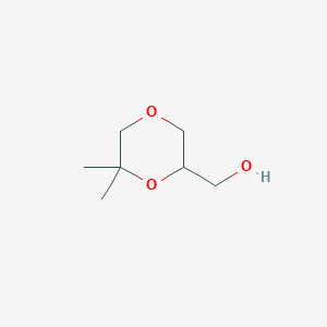 molecular formula C7H14O3 B1469371 (6,6-Dimethyl-1,4-dioxan-2-yl)methanol CAS No. 1263375-44-5