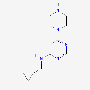 molecular formula C12H19N5 B1469373 N-(cyclopropylmethyl)-6-piperazin-1-ylpyrimidin-4-amine CAS No. 943059-86-7