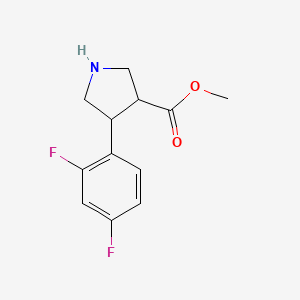 molecular formula C12H13F2NO2 B1469374 Methyl 4-(2,4-difluorophenyl)pyrrolidine-3-carboxylate CAS No. 1772252-67-1