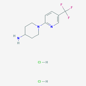 molecular formula C11H16Cl2F3N3 B1469375 1-[5-(Trifluoromethyl)pyridin-2-yl]piperidin-4-amine dihydrochloride CAS No. 898271-39-1