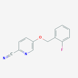 molecular formula C13H9FN2O B1469377 5-(2-Fluorobenzyloxy)picolinonitrile CAS No. 1257119-36-0
