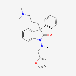 molecular formula C25H29N3O2 B14693801 2-Indolinone, 3-(3-(dimethylamino)propyl)-1-(furfurylmethylamino)-3-phenyl- CAS No. 33391-49-0