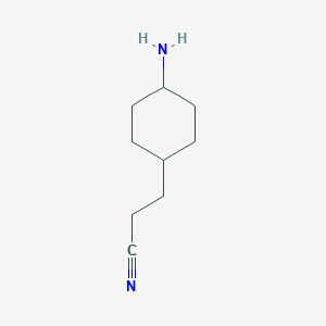 molecular formula C9H16N2 B1469382 3-(trans-4-Aminocyclohexyl)propanenitrile CAS No. 1315498-83-9