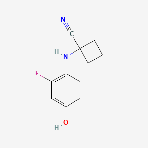 molecular formula C11H11FN2O B1469402 1-(2-Fluoro-4-hydroxyphenylamino)-cyclobutanecarbonitrile CAS No. 915087-28-4