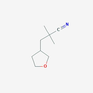 molecular formula C9H15NO B1469403 2,2-Dimethyl-3-(oxolan-3-yl)propanenitrile CAS No. 1353004-37-1