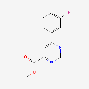 molecular formula C12H9FN2O2 B1469408 Methyl 6-(3-fluorophenyl)pyrimidine-4-carboxylate CAS No. 1207724-55-7