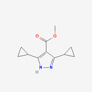 molecular formula C11H14N2O2 B1469410 methyl 3,5-dicyclopropyl-1H-pyrazole-4-carboxylate CAS No. 1107658-64-9