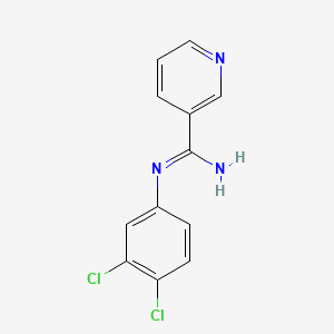 molecular formula C12H9Cl2N3 B14694238 Nicotinamidine, N-(3,4-dichlorophenyl)- CAS No. 23557-73-5