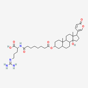 5-(Diaminomethylideneamino)-2-[[8-[[14-hydroxy-10,13-dimethyl-17-(6-oxopyran-3-yl)-1,2,3,4,5,6,7,8,9,11,12,15,16,17-tetradecahydrocyclopenta[a]phenanthren-3-yl]oxy]-8-oxooctanoyl]amino]pentanoic acid