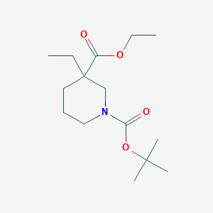 molecular formula C15H27NO4 B1469434 1-Boc-3-乙基哌啶-3-羧酸乙酯 CAS No. 1178882-02-4