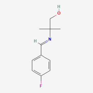 2-{(E)-[(4-Fluorophenyl)methylidene]amino}-2-methylpropan-1-ol