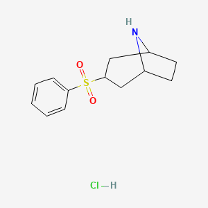 molecular formula C13H18ClNO2S B1469456 盐酸3-(苯磺酰基)-8-氮杂双环[3.2.1]辛烷 CAS No. 1135000-80-4