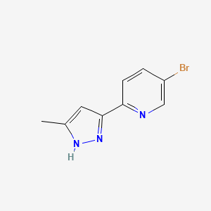 molecular formula C9H8BrN3 B1469458 5-溴-2-(5-甲基-1H-吡唑-3-基)吡啶 CAS No. 1239480-83-1