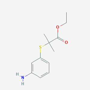 molecular formula C12H17NO2S B1469471 2-[(3-氨基苯基)硫]-2-甲基丙酸乙酯 CAS No. 1335140-16-3