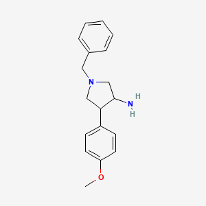 molecular formula C18H22N2O B1469477 1-Benzyl-4-(4-methoxyphenyl)pyrrolidin-3-amine CAS No. 2138277-70-8