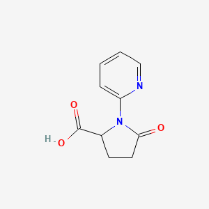 molecular formula C10H10N2O3 B1469480 5-氧代-1-(吡啶-2-基)吡咯烷-2-羧酸 CAS No. 2089674-26-8