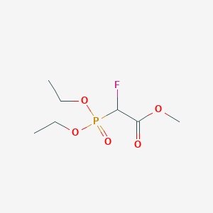 molecular formula C7H14FO5P B14694912 Acetic acid, (diethoxyphosphinyl)fluoro-, methyl ester CAS No. 32809-84-0