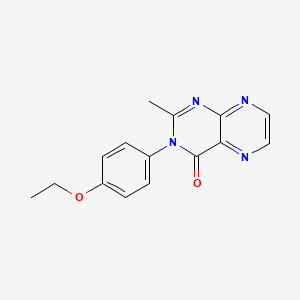 molecular formula C15H14N4O2 B14695137 4(3H)-Pteridinone, 3-(p-ethoxyphenyl)-2-methyl- CAS No. 34594-44-0