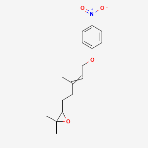 molecular formula C16H21NO4 B14695147 2,2-Dimethyl-3-[3-methyl-5-(4-nitrophenoxy)pent-3-EN-1-YL]oxirane CAS No. 32118-87-9