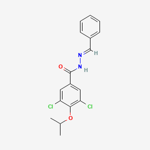 molecular formula C17H16Cl2N2O2 B14695161 N-[(E)-benzylideneamino]-3,5-dichloro-4-propan-2-yloxybenzamide CAS No. 23959-52-6